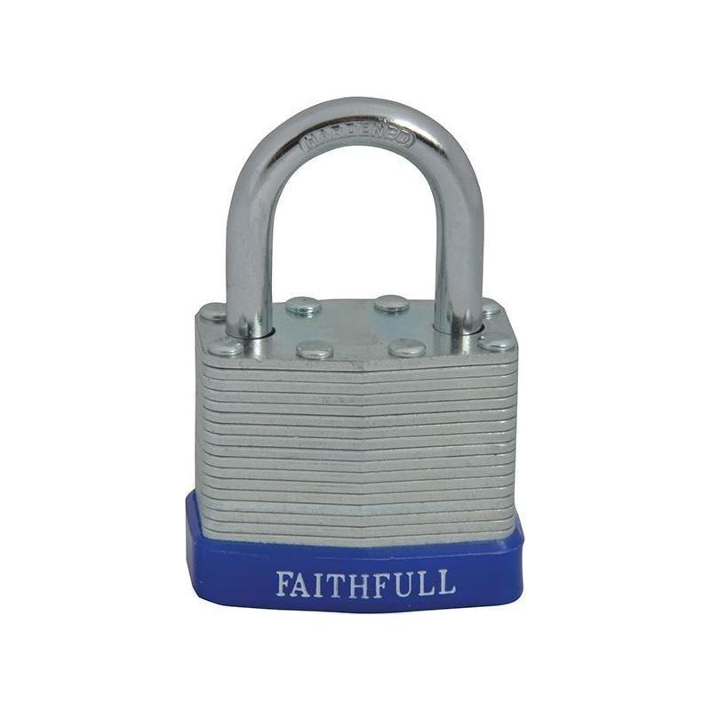 Faithfull Laminated Steel Padlock 40mm 3 Keys Faithfull - RockBottom Northampton