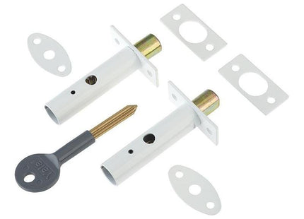 Yale Locks PM444 Door Security Bolts White Finish Visi of 2 Yale Locks - RockBottom Northampton