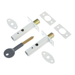Yale Locks PM444 Door Security Bolts White Finish Visi of 2 Yale Locks - RockBottom Northampton