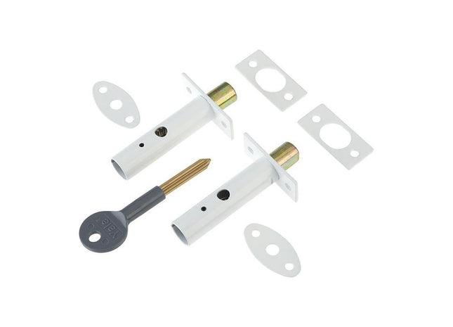 Yale Locks PM444 Door Security Bolts White Finish Visi of 2 Yale Locks - RockBottom Northampton