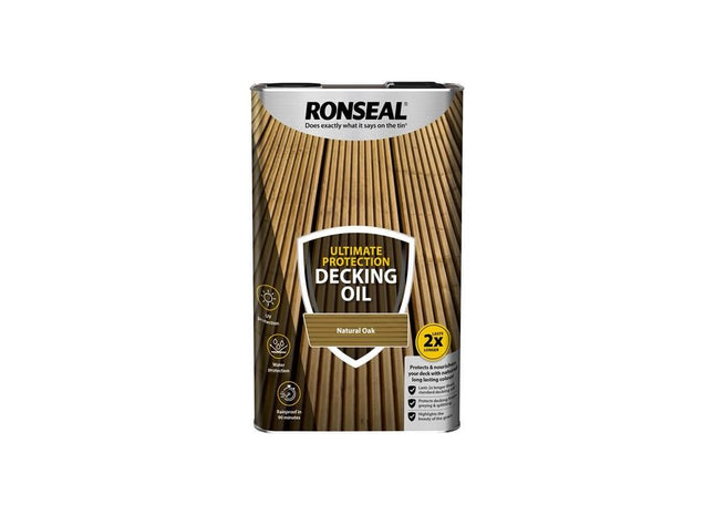 Ronseal Ultimate Protection Decking Oil Natural Oak 5 litre Ronseal - RockBottom Nothampton