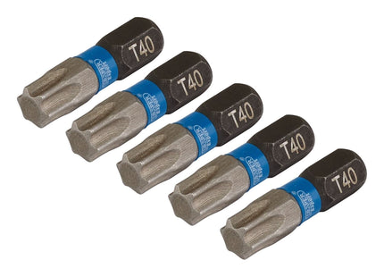 Draper Expert TX-STAR Impact Screwdriver Bits, T40 x 25mm, 1/4" Hex (Pack of 5) Draper - Town Tools 