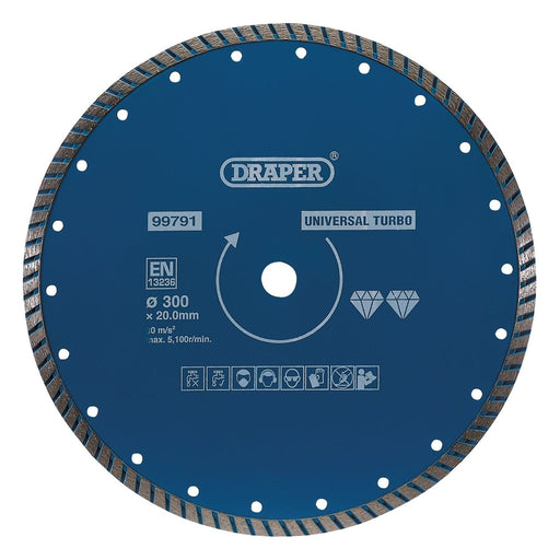 Draper Turbo Diamond Blade, 300mm 99791 Draper - Town Tools 