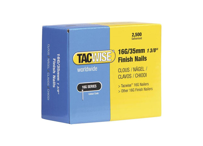 Tacwise 16 Gauge Straight Finish Nails 40mm (Pack 2500) Tacwise - RockBottom Northampton
