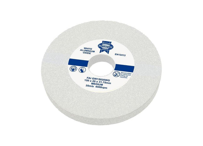 Faithfull General Purpose Grinding Wheel 150 x 20mm White Medium Faithfull - RockBottom Northampton