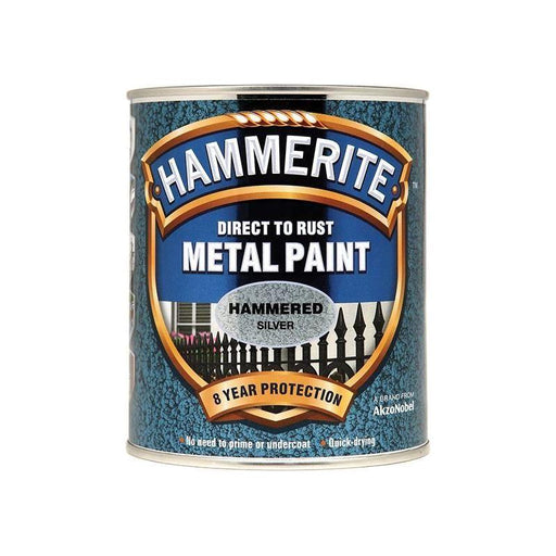 Hammerite Direct to Rust Hammered Finish Metal Paint Silver 750ml Hammerite - RockBottom Northampton