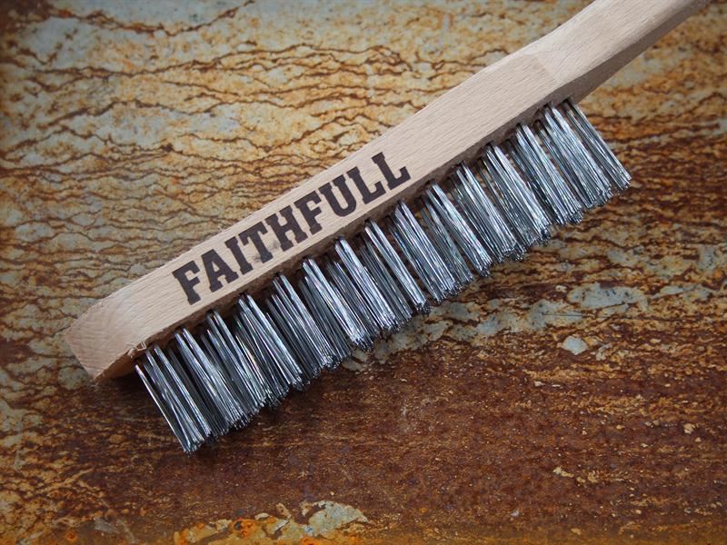 Faithfull Heavy-Duty Scratch Brush, Three Row Faithfull - RockBottom Northampton
