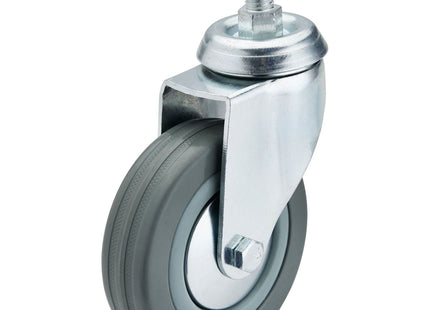 Draper Swivel Bolt Fixing Rubber Castor, 100mm Diameter, S.W.L. 80kg Draper - Town Tools