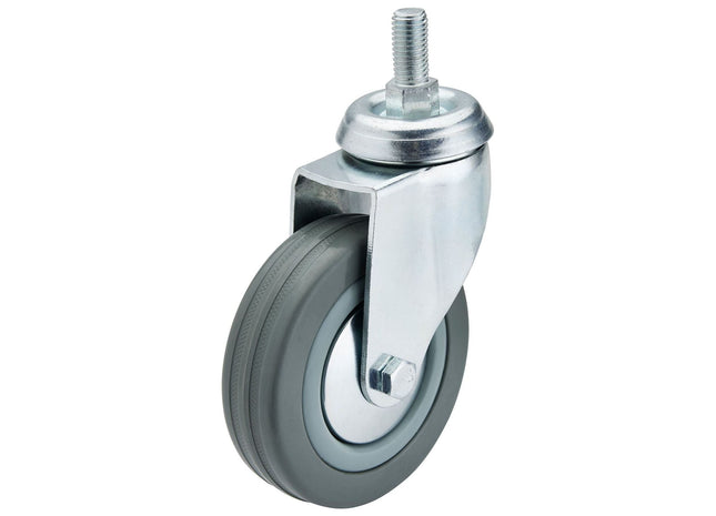 Draper Swivel Bolt Fixing Rubber Castor, 100mm Diameter, S.W.L. 80kg Draper - Town Tools