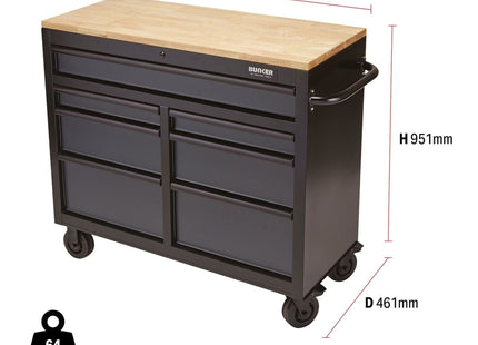 Draper BUNKER Workbench Roller Tool Cabinet, 7 Drawer, 41", Grey 08216 Draper - Town Tools 