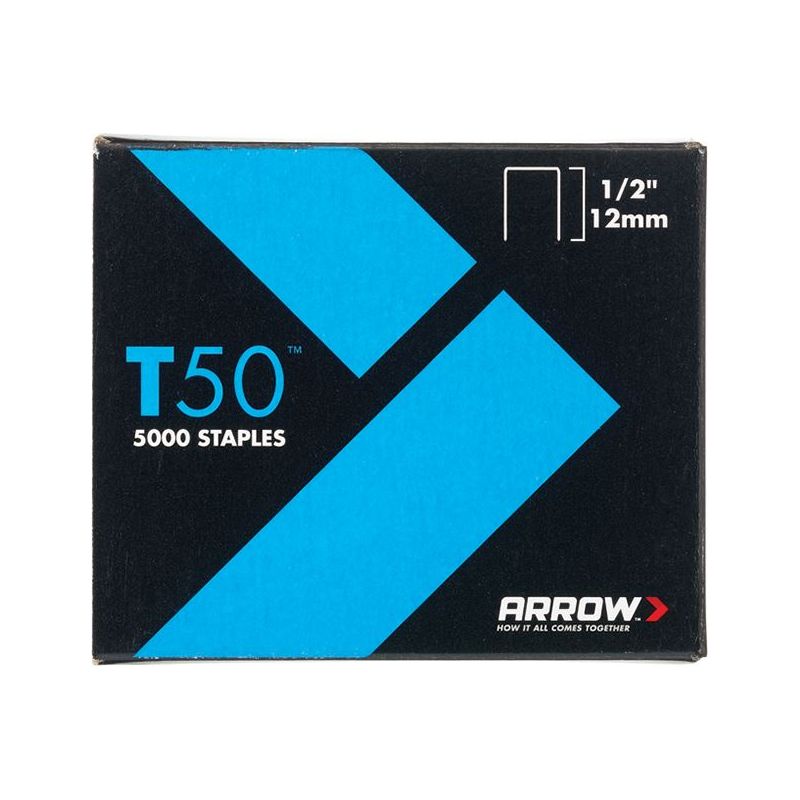 Arrow T50 Staples 12mm (1/2in) (Pack 5000, 4 x 1250) Arrow - RockBottom Northampton 