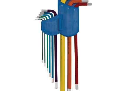 Draper Expert Metric Extra-Long Arm Hex Key Set, Colour Coded (9 Piece) Draper - Town Tools 