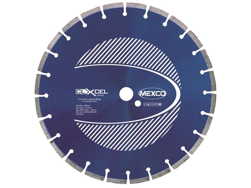 MEXCO Concrete Looping Diamond Blade 350 x 25.4mm x 12mm Width MEXCO - RockBottom Northampton