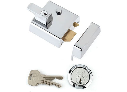 Yale Locks P1 Double Security Nightlatch 60mm Backset Chrome Finish Visi Yale Locks - RockBottom Northampton