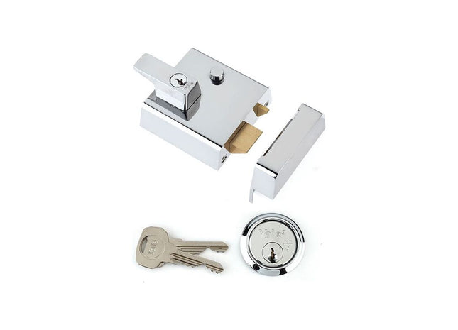 Yale Locks P1 Double Security Nightlatch 60mm Backset Chrome Finish Visi Yale Locks - RockBottom Northampton