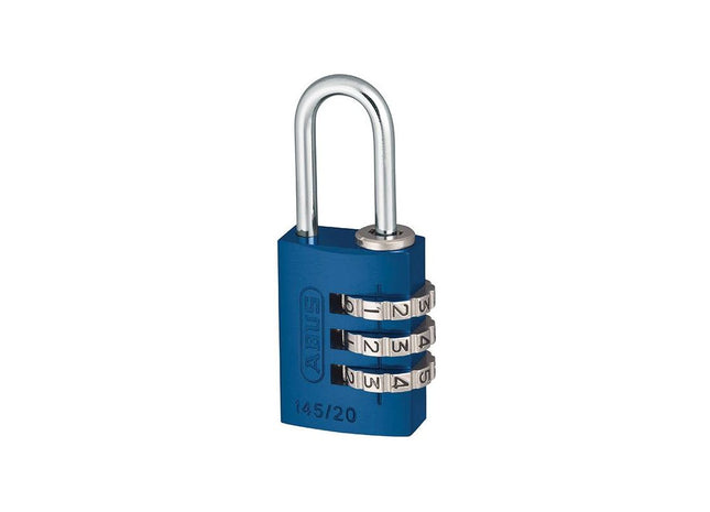 Abus Mechanical 145/20 20mm Aluminium Combination Padlock Blue 46568 ABUS Mechanical - RockBottom Northampton 