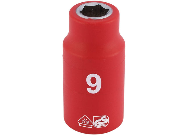 Draper Fully Insulated VDE Socket, 3/8" Sq. Dr., 9mm 31556 Draper - Town Tools 