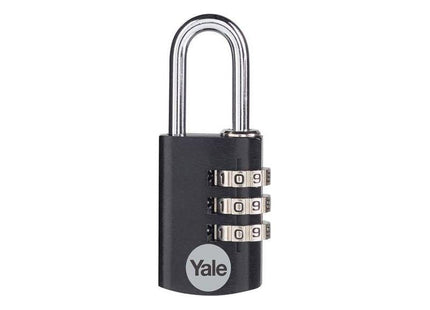 Yale Locks Aluminium Combination Padlock 20mm Black Yale Locks - RockBottom Northampton