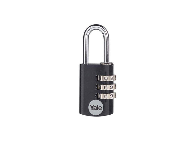 Yale Locks Aluminium Combination Padlock 20mm Black Yale Locks - RockBottom Northampton