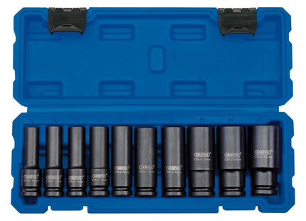 Draper Metric Deep Impact Socket Set, 1/2" Sq. Dr. (10 Piece) 83096 Draper - Town Tools 