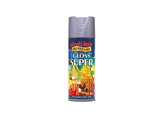 Plastikote Gloss Super Spray Aluminium 400ml PlastiKote - RockBottom Nothampton
