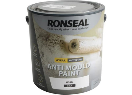 Ronseal 6 Year Anti Mould Paint White Silk 2.5 litre Ronseal - RockBottom Nothampton