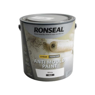 Ronseal 6 Year Anti Mould Paint White Silk 2.5 litre Ronseal - RockBottom Nothampton