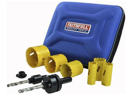 Faithfull Universal Varipitch Holesaw Plumber's Kit, 9 Piece 19-57mm Faithfull - RockBottom Northampton