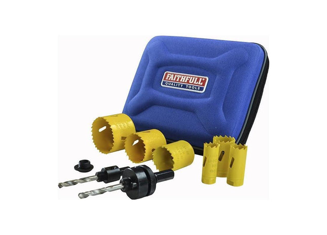 Faithfull Universal Varipitch Holesaw Plumber's Kit, 9 Piece 19-57mm Faithfull - RockBottom Northampton