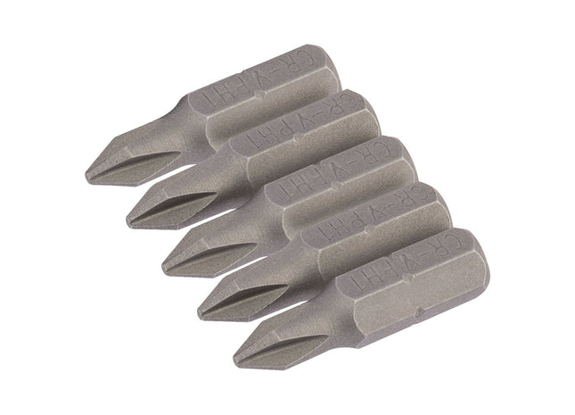 Draper Cross Slot Insert Bit, 1/4" Hex, 25mm Long, No.1 (Pack of 5) 64017 Draper - Town Tools 