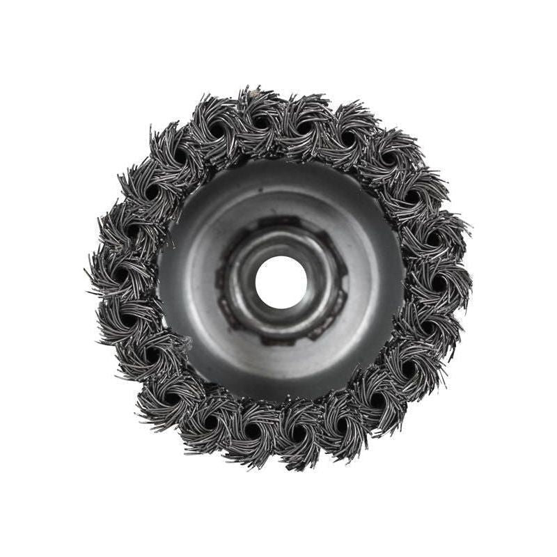 Faithfull Wire Cup Brush Twist Knot 80mm M14x2, 0.50mm Steel Wire Faithfull - RockBottom Northampton