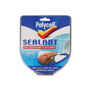 Polycell Sealant Strip Kitchen / Bathroom White 22mm Polycell - RockBottom Nothampton