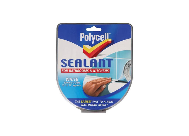 Polycell Sealant Strip Kitchen / Bathroom White 22mm Polycell - RockBottom Nothampton