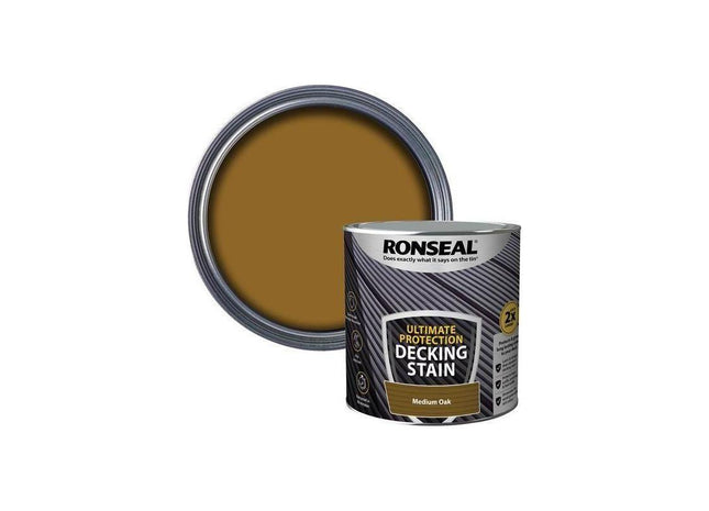 Ronseal Ultimate Protection Decking Stain Medium Oak 2.5 litre Ronseal - RockBottom Nothampton