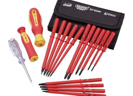 Draper XP1000 VDE Interchangeable Blade Screwdriver Set (18 Piece) 05776 Draper - Town Tools 