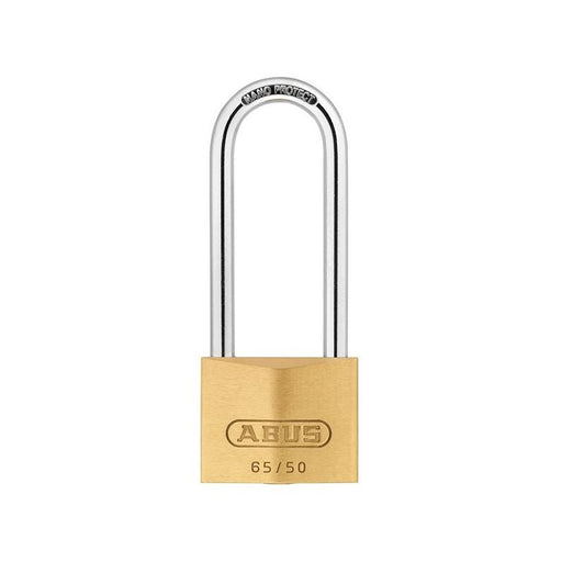 Abus Mechanical 65/50mm Brass Padlock 80mm Long Shackle Keyed Alike 6504 ABUS Mechanical - RockBottom Northampton 