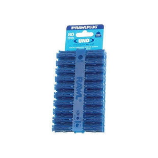 Rawlplug Blue UNO® Plugs 8 x 32mm (Card 80) Rawlplug - RockBottom Nothampton