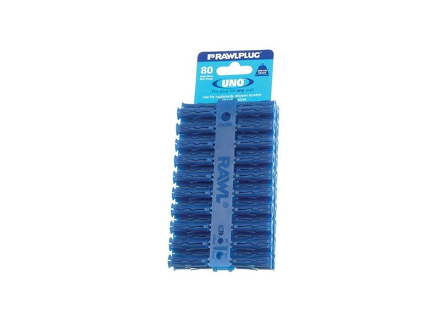 Rawlplug Blue UNO® Plugs 8 x 32mm (Card 80) Rawlplug - RockBottom Nothampton