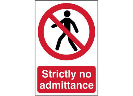 Scan Strictly No Admittance - PVC Sign 200 x 300mm Scan - RockBottom Nothampton