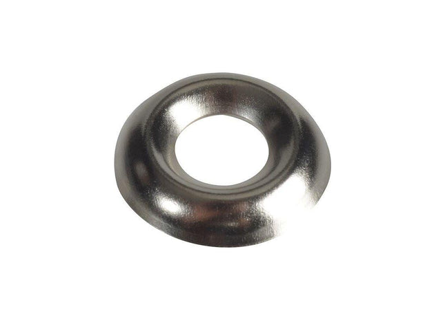 Forgefix Screw Cup Washers Solid Brass Nickel Plated No.8 Bag 200 ForgeFix - RockBottom Northampton
