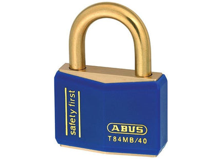 Abus Mechanical T84MB/40mm Blue Rustproof Padlock Keyed Alike 8406 ABUS Mechanical - RockBottom Northampton 