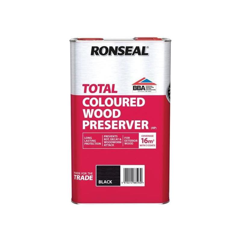 Ronseal Trade Total Wood Preserver Black 5 litre Ronseal - RockBottom Nothampton