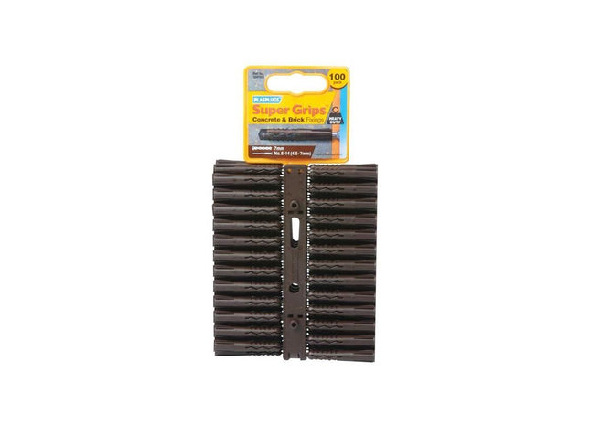 Plasplugs SBP 503 Solid Wall Super Grips™ Fixings Brown (100) Plasplugs - RockBottom Nothampton