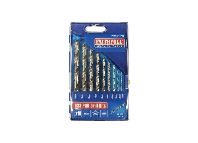 Faithfull Professional HSS Jobber Drill Bit Set, 10 Piece (1 - 10mm) Faithfull - RockBottom Northampton