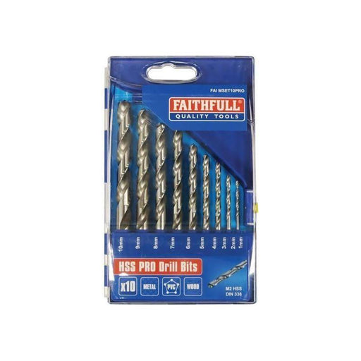 Faithfull Professional HSS Jobber Drill Bit Set, 10 Piece (1 - 10mm) Faithfull - RockBottom Northampton