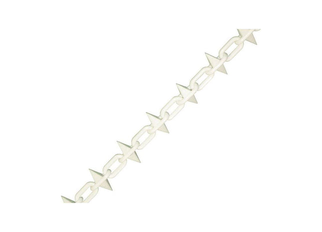 Faithfull Plastic Chain 6mm x 12.5m White Spiked Faithfull - RockBottom Northampton