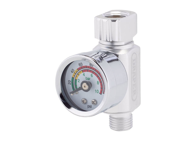 Draper 1/4" BSP On-Gun Air Regulator and Gauge, 140psi 28377 Draper - Town Tools 