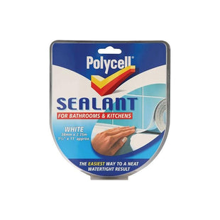 Polycell Sealant Strip Kitchen / Bathroom White 41mm Polycell - RockBottom Nothampton