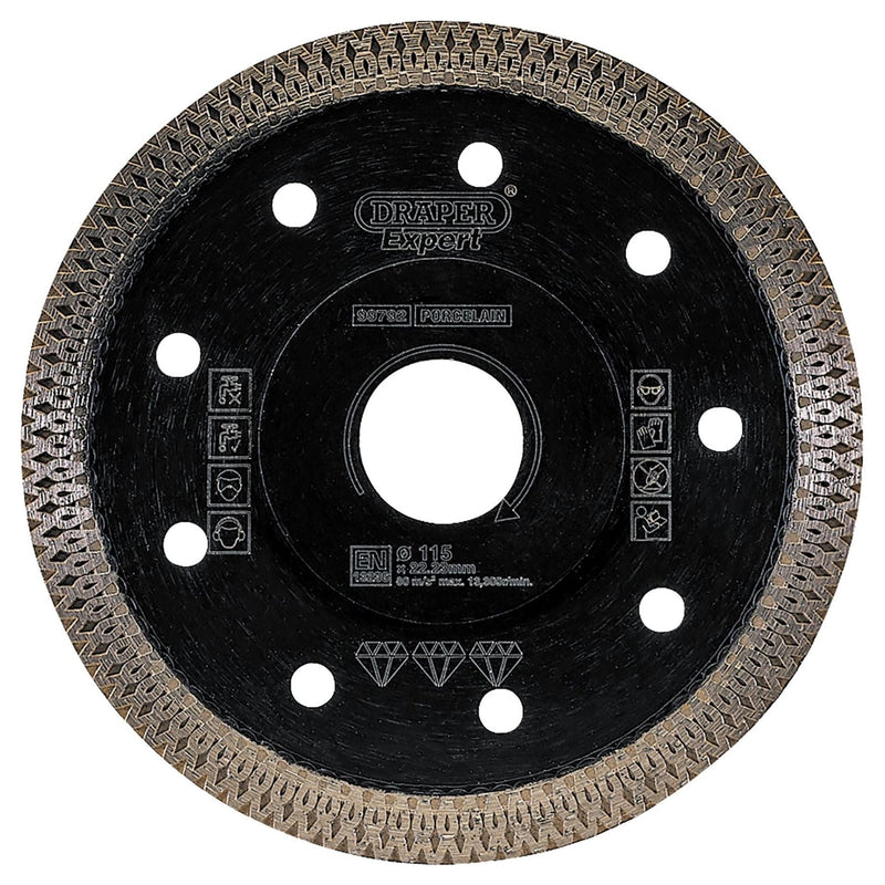 Draper Turbo-X Porcelain Diamond Blade, 115mm 99792 Draper - Town Tools 