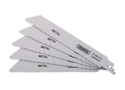 Draper Bi-metal Reciprocating Saw Blades for Metal, 150mm, 10-14tpi (Pack of 5) Draper - Town Tools 